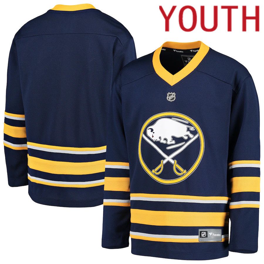Youth Buffalo Sabres Fanatics Branded Blue Home Replica Blank NHL Jersey->youth nhl jersey->Youth Jersey